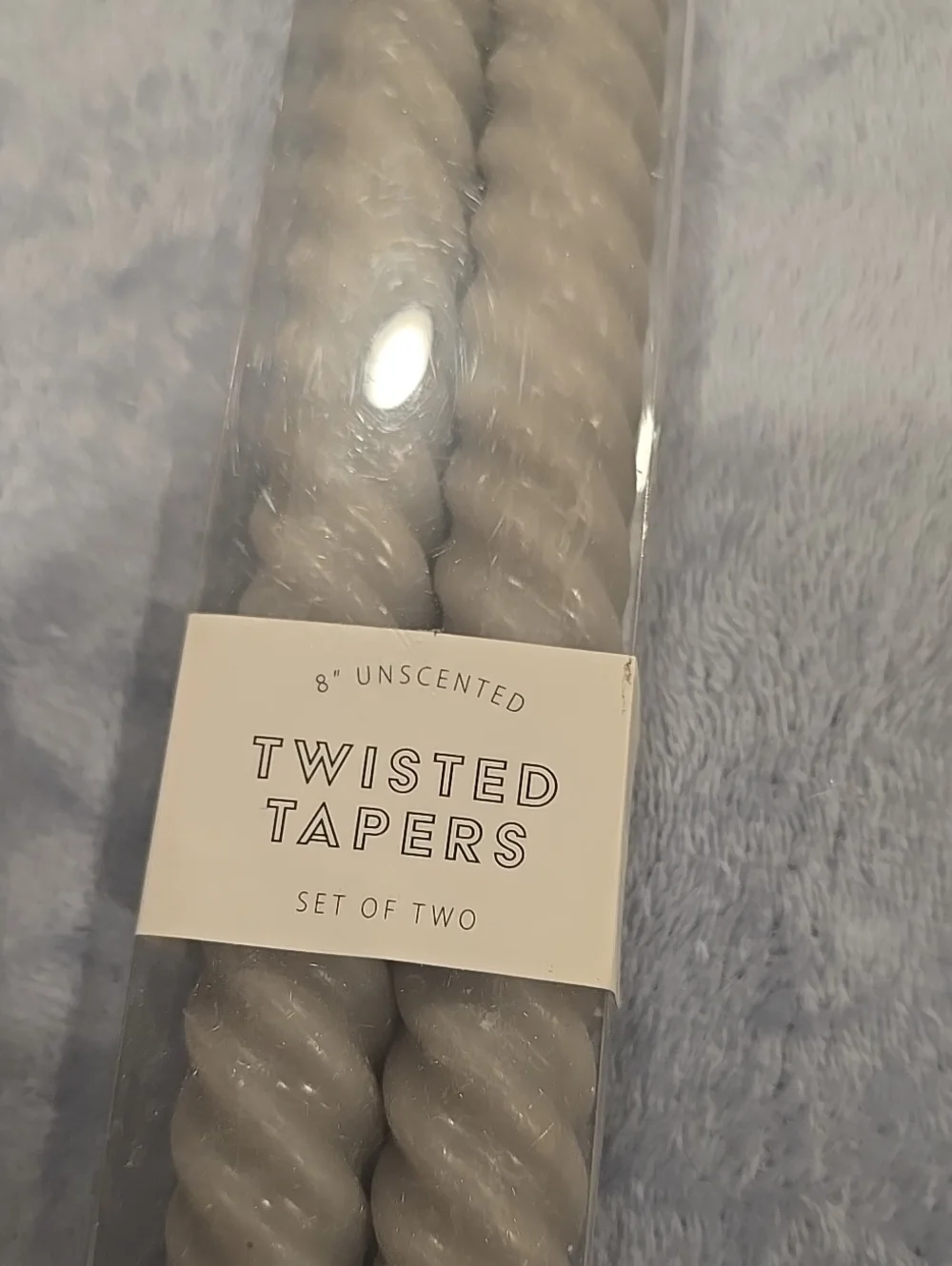 ❤️10/$13 New Target Gray Twisted Taper Candles - Set of 2